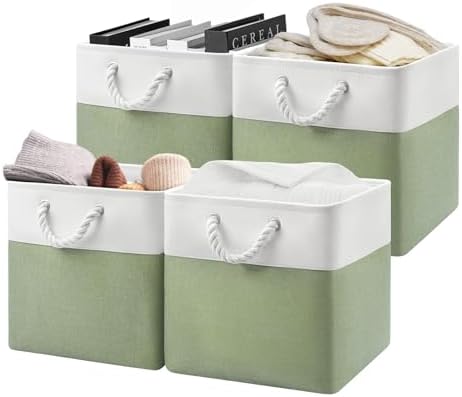 Patvingot 13-Inch Fabric Cube Storage Bins with Handles,4 Pack,Foldable by Patvingot