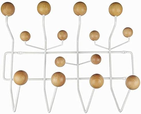 SHISEDECO Classic Mid Century Hang it All Coat Rack, Modern Wall Mounted Hooks with Painted Solid Wooden Balls(Multi Colors Available) (White Frame Natural) by Unknown