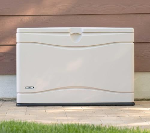 LIFETIME 60059 Black Bottom & Desert (Tan) Sides and Lid Outdoor Storage Box-80 Gal, 80 Gallon, Desert Sand - Image 7
