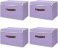 ANMINY Fabric Storage Box Bins with Lids, Purple, 15"x10"x10", 4 Pack by ANMINY