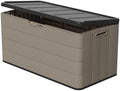 ZZM 110 Gallon Lockable Resin Deck Box, Waterproof Outdoor Storage Box for Patio Cushion Storage Cabinet and Tools Storage, Coffee by ZZM
