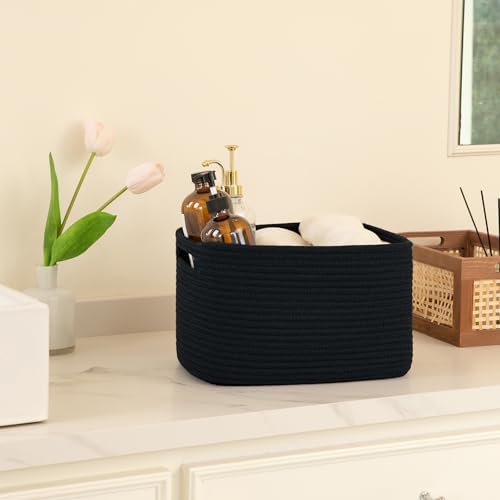 OIAHOMY 4 Pack Storage Baskets for Organizing 15L Cube Storage Bins Black - Image 4