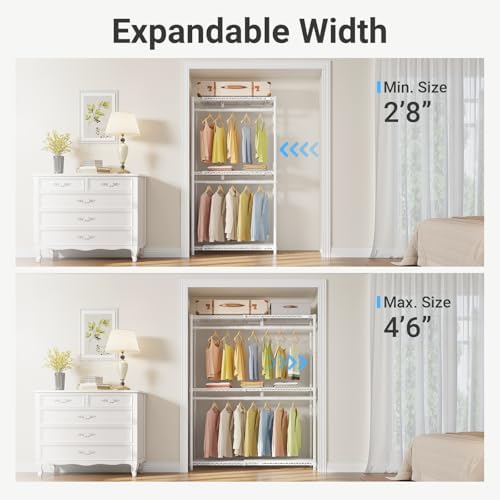 VIPEK X1 Plus Expandable Heavy Duty Clothes Rack, Clothes Organizer White - Image 2