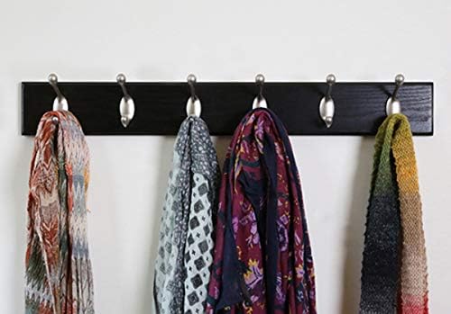 HIGH & MIGHTY 515757 Coat Rack 6 Hook Rail, Easy Tool-Free Dry Wall Installation, Holds up to 50lbs, 27", Black & Silver - Image 2
