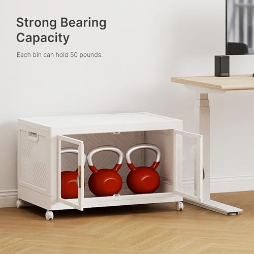 272QT Stackable Storage Bins with Lids, 68Gal Foldable Storage Cabinets - Image 4