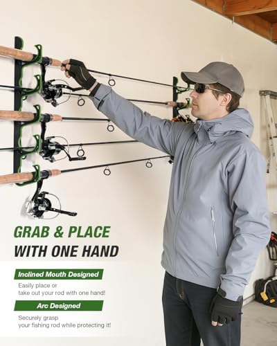 Ghosthorn Fishing Rod Rack,Wall or Ceiling Mounted Pole Holder Garage - Image 6