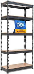 HOMEDANT Black 28" W 5 Tier Storage Shelves Garage Shelving Unit Metal by TheBestOrganizingSolution