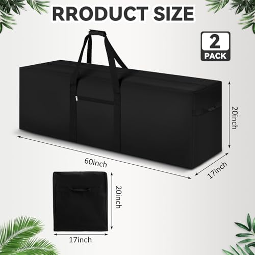 2 Pcs 60 x 17 x 20", 332 L Versatile Large Duffle Bag, Black - Image 2
