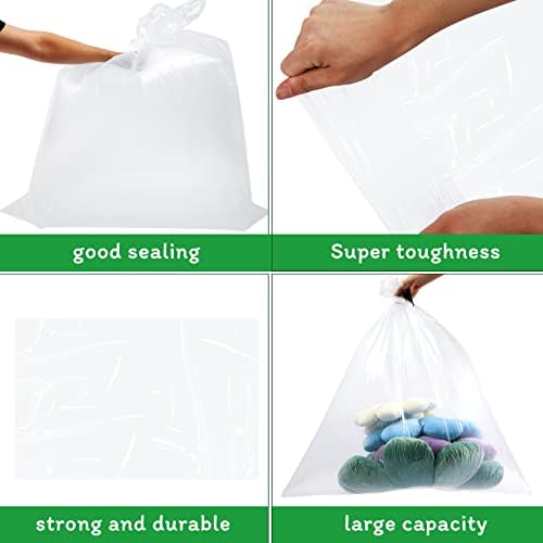 50 Pcs Large Clear Plastic Storage Bags 40 x 60 In Jumbo Plastic Furniture Cover Dustproof Moving Bags Moistureproof Suitcase Storage Bags for Luggage Comforter Chair Bike, 2 Mil, Ribbon Included - Image 3