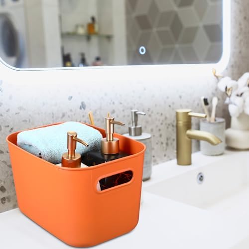 Hoolerry 8 Pieces Storage Bins, 10.2 x 7 x 6.3 Inch, Orange - Image 5