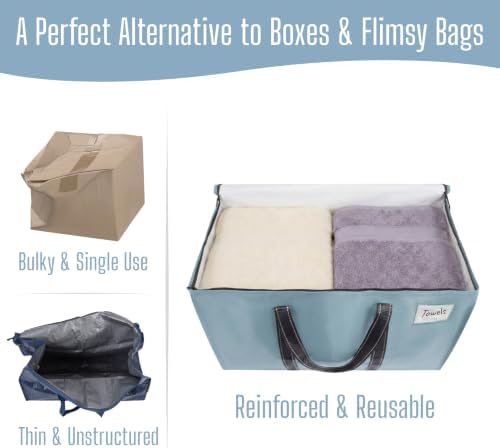 VENO 10 Pack Heavy Duty Moving Bags, Extra Large Storage Bags with Reinforced Handles & Strong Zippers, Foldable & Reusable Moving Box Alternative for Clothes & Dorm Storage - Image 5