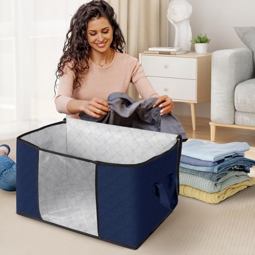 Fab totes 6 Pack Storage Bags for Clothes Blanket Storage Bins with Lids - Image 3