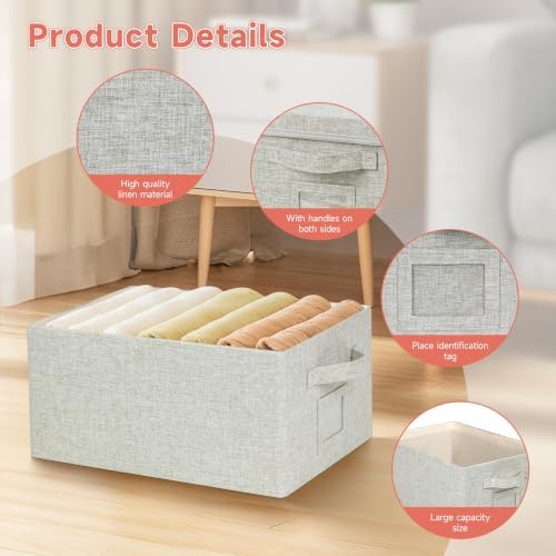 Storage Bins With Lids Closet Organizer Cabinet Box For Clothes,Toys,Shelf - Image 3