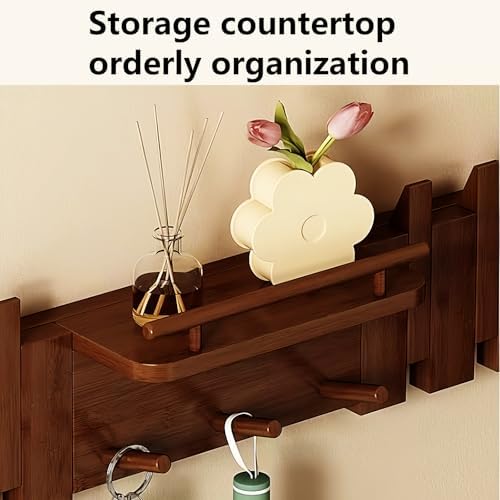Paint Wood Wall Mounted Coat RackHooks Piano Key Hangers Natural Solid Wood Hanger Non-Woven Fabric Clothes Hangers for Closet, Kitchen, Bedroom, Bathroom, Entryway（Novel Beech 12 Hooks） - Image 2