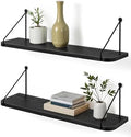 Afuly Black Floating Shelves for Wall, 24in Shelf with Brackets, Set of 2 by Afuly