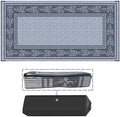 EEZ RV Products 9x18VG Heavy Duty Reversible/Durable Outdoor Patio/RVing Mats(9ft x18ft Vine Grey) Come with Large Storage Bag & 6 Sets of Stakes and Washer by EEZRVProducts
