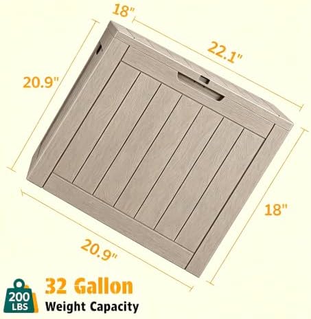 32 Gal Outdoor Storage Box Waterproof Lockable,Deck Box,Medium Gray - Image 6