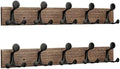 SKOLOO 24-Inch Wood Burnt Coat Rack Wall Mount with 5 Triple Hooks - Ideal for Family Entrances, Classrooms, and Pet Supplies Storage - Perfect Coat Hooks for Wall, Pack of 2 by SKOLOO