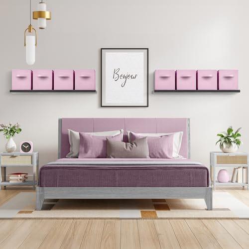 Sorbus Fabric Storage Cubes, 8 Pack, with Handles (13 Inch, Pastel Pink) - Image 2
