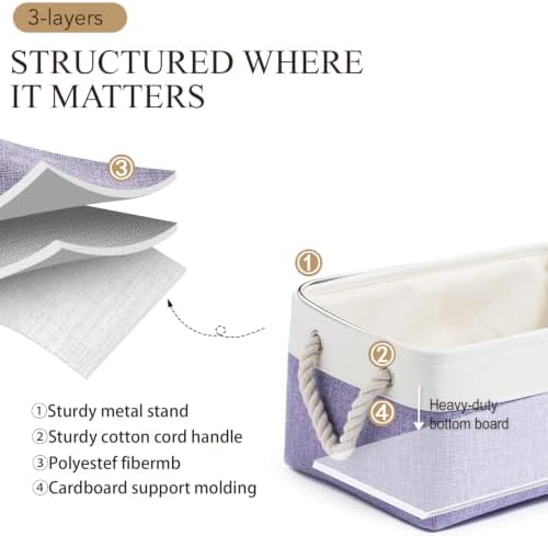 13.8x9.8x6.7 Inch Fabric Small Storage Bins with Handles 6 Pack - Image 2
