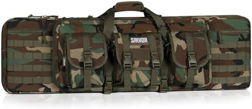 Savior Equipment American Classic Tactical Double Long Gun Bag Pistol Transportation Case w/Backpack Strap, Lockable Compartment, Available Length in 32" 36" 42" 46" 51" 55" by SaviorEquipment