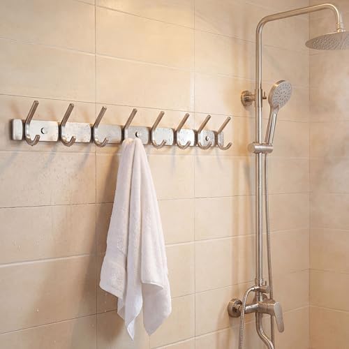 WEBI Heavy Duty 24 Inch SUS 304 Coat Bath Towel Hook Hanger Rail Bar with 8 Hooks,Brushed Finish,for Bedroom,Foyers,Hallways Home Office Storage Organization, C-CBG08 - Image 6