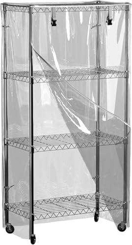 Wire Shelving Cover 48" x 24" x 72" Clear PVC Dustproof Storage Rack Cover by IndigoTempest9