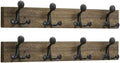 SKOLOO 24-Inch Wood Burnt Coat Rack Wall Mount with 4 Triple Hooks - Ideal for Family Entrances, Classrooms, and Pet Supplies Storage - Perfect Coat Hooks for Wall, Pack of 2 by SKOLOO