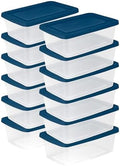 Sterilite Stackable 6 Qt Storage Box Container, Clear, Marine Blue Lid (60 Pack) by Sterilite