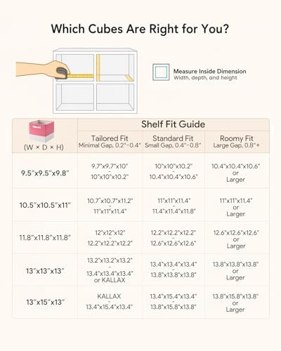 Cube Storage Bins | 13"x15"x13", Macaron & White, 4 Pack - Image 4