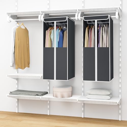 Univivi Garment Bags for Hanging Clothes, Cloth Bag 40 In, 2 PCS, Dark Grey - Image 6