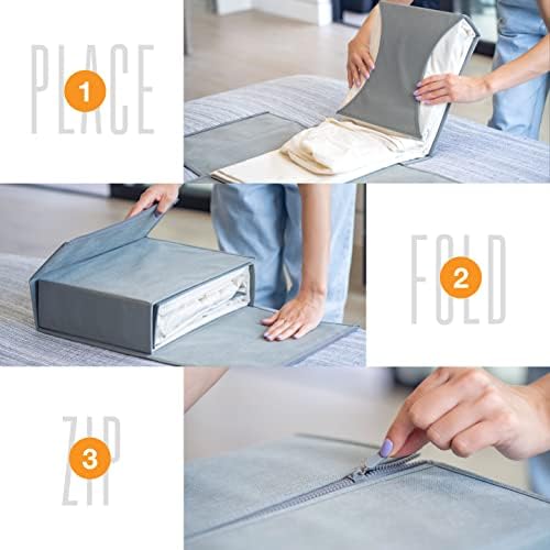 LINENMATE The Original Linen Storage Container, 2-Pack (Queen/King Size, Grey) - Image 4