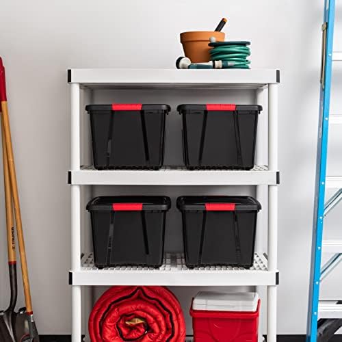 IRIS USA 4-Pack 40 Quart Storage Bins with Lids, Black - Image 3