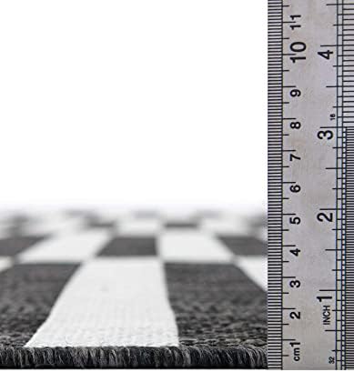 Unique Loom Outdoor Striped Collection Area Rug - Striped (10' 8" Square, Charcoal/Ivory) - Image 4