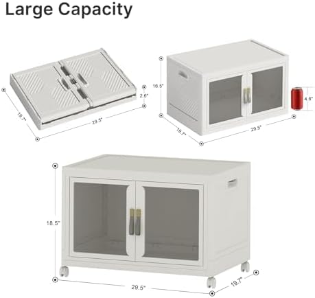 UAMFURI Stackable Storage Bins with Lids, 180QT Extra Large Storage Cabinet - Image 2