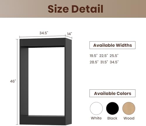 ROOMTEC 34.5" Double Hanging Closet Unit, Modular Closet System with Hanging Rod, Wardrobe Organizer for Bedroom or Walk-in Closet, Wall Mounted, Customizable Clothes Storage Unit, Black - Image 2