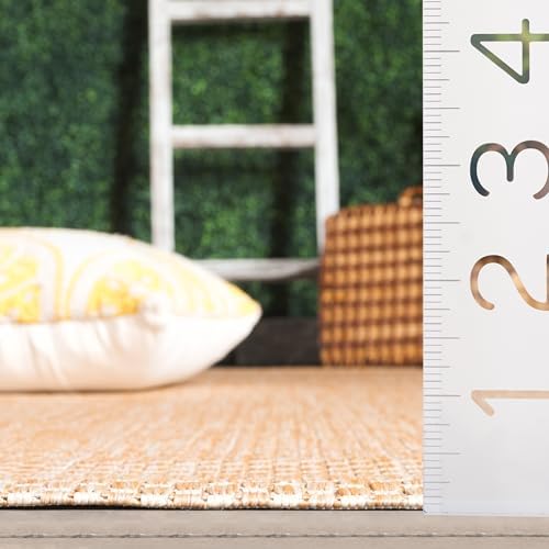 SAFAVIEH Courtyard Collection 4' x 5'7" Natural/Cream CY8521 Indoor/ Outside Waterproof Easy cleansingPatio Backyard Mudroom Accent Mat - Image 5