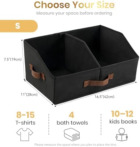 HOMELUX THEORY Closet Organizers Storage, Small Collapsible Bin 6pc, Black - Image 2