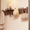 Wall Mounted Piano Key Hanger | Flip Style Hook | Entrance Wall Art Hook, Made of Oak Wood (3 Times Painted, 4 Times Polished) (Fence Walnut, 12Hooks) by FleiSleep