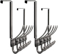 Dseap Over Door Hook 2.0 - Upgraded Version - Simple-Assembly, Strong, Heavy-Duty Stainless Steel 5-Tri-Hook Over The Door Hanger Rack, SimpleStrong Series, Grey, Pack of 2 by Dseap