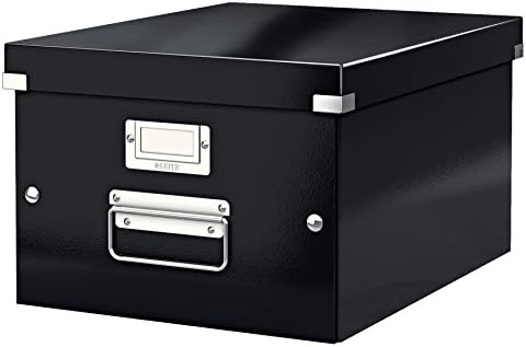Leitz A5 Storage Box, Click and Store Range 60430001 - Small, Black Storage Box A4 by Leitz