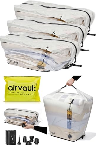 AirVault Vacuum Duffle Travel Bag with Air Pump, Waterproof Compression Storage Bags for Travel & Moving by AirVault
