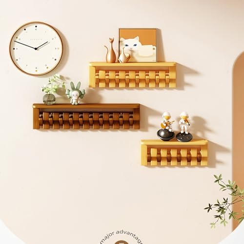 Wall Mounted Piano Key Hanger | Flip Style Hook | Entrance wall Art Hook, Made of Oak Wood (3 Times Painted, 4 Times Polished) (Tray Walnut-Beech, 12Hooks) - Image 7