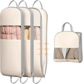 DIMJ 4 Pack 54" Garment Bags for Hanging Clothes - Space Saving Compression Suit Bag Travel with Handles Window, Washable Carry Clothing Storage Cover for Dress, Coats, Down Jacket, Shirts by DiMJ