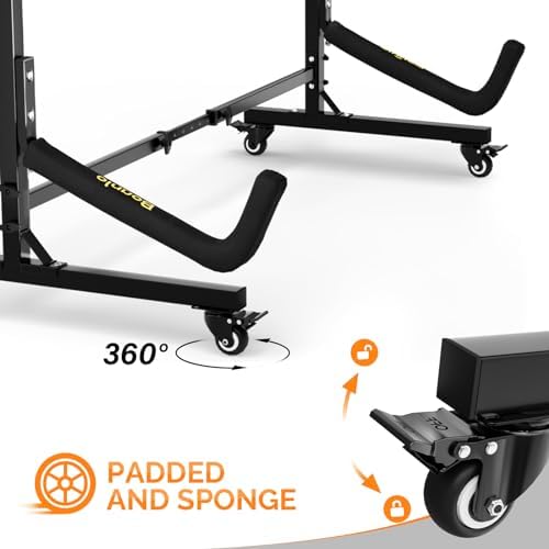 Bonnlo Kayak Stand Freestanding Storage Rack for Kayak Canoe Boat Paddle Board SUP Surfboard for Indoor Outdoor Garage, Shed, Dock with Lockable Wheels Wide Adjustable - Image 3