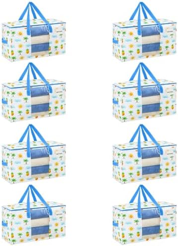 VENO Moving Bags, Wide Open Top, Clear Window, Tropical Island, 8 Pack by Veno