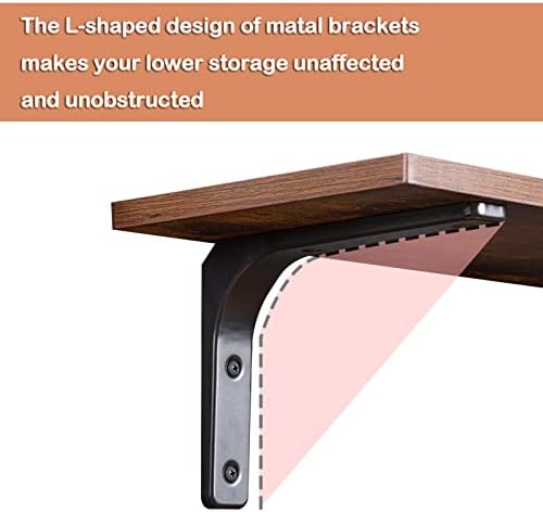 DINZI LVJ Long Wall Shelves, 39.4Inch Wooden Wall Mounted Shelves, Set of 2 - Image 4