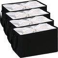 Hinwo 102L XXL Canvas Storage Bin with Lid and Handles, 4-Pack by Hinwo
