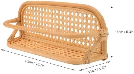 Mumusuki Floating Shelf, Wall Mounted Shelf Storage Organizer Rattan Decorative Shelves Hanging Basket for Shower Kitchen Bathroom Pantry Entryway Storage - Image 2
