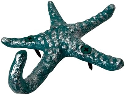 Zeckos Set of 3 Starfish Wall Hooks, Blue and Coral Orange, 4.5 Inch - Image 5